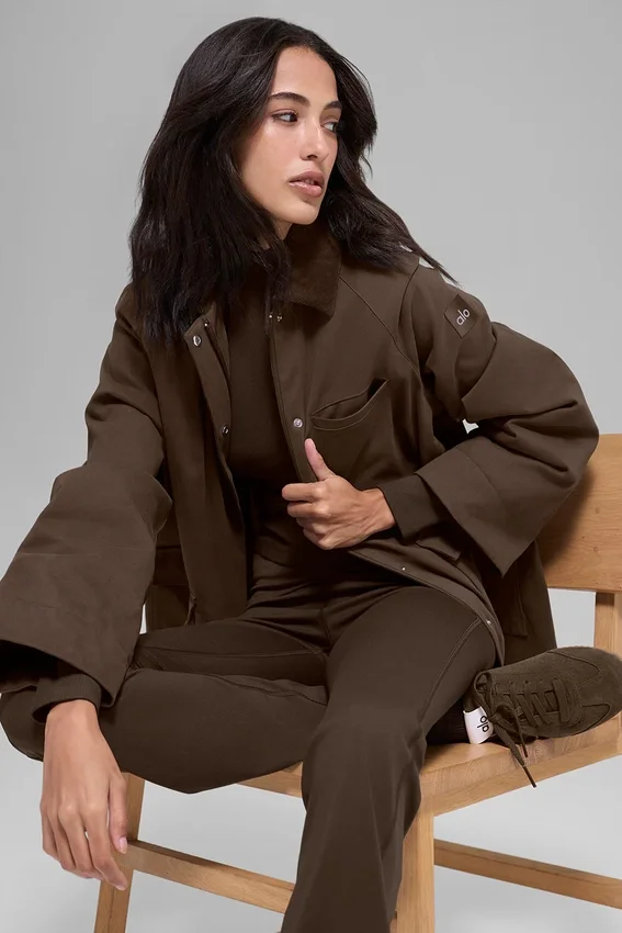 Twill-jackor i lantlig stil – Espresso