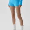 Ull- och kashmirshorts med ribbade detaljer – Noble – azurblå