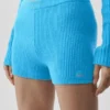 Ull- och kashmirshorts med ribbade detaljer – Noble – azurblå