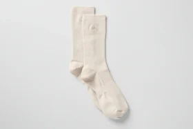 Unisex halvhög diskret strumpa – benvit