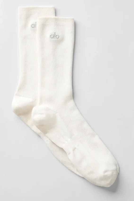 Unisex halvhög diskret strumpor – elfenben