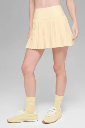 Unisex halvhög retro-strumpor – Candlelight Yellow/White