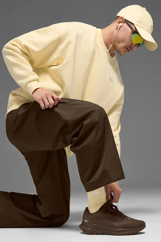 Unisex halvhög retro-strumpor – Candlelight Yellow/White