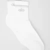 Unisex halvhög retro-strumpor – Vit/Titanium