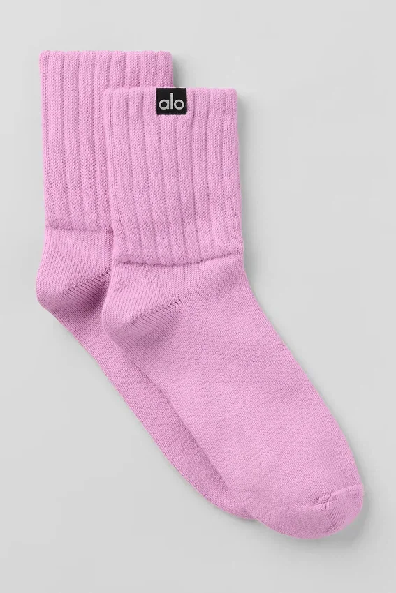 Unisex halvhög scrunch-strumpa – Candy Heart Pink