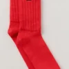 Unisex halvhög scrunch-strumpa – klarröd