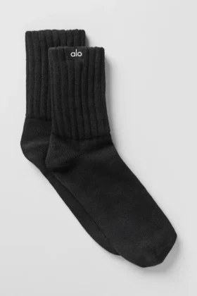 Unisex halvhög scrunch-strumpor – svart