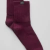 Unisex halvhög scrunch-strumpor – vinröd