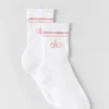 Unisex halvhög Throwback-strumpor – Vit/Vintage-rosa