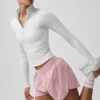 Unisex halvhög Throwback-strumpor – Vit/Vintage-rosa