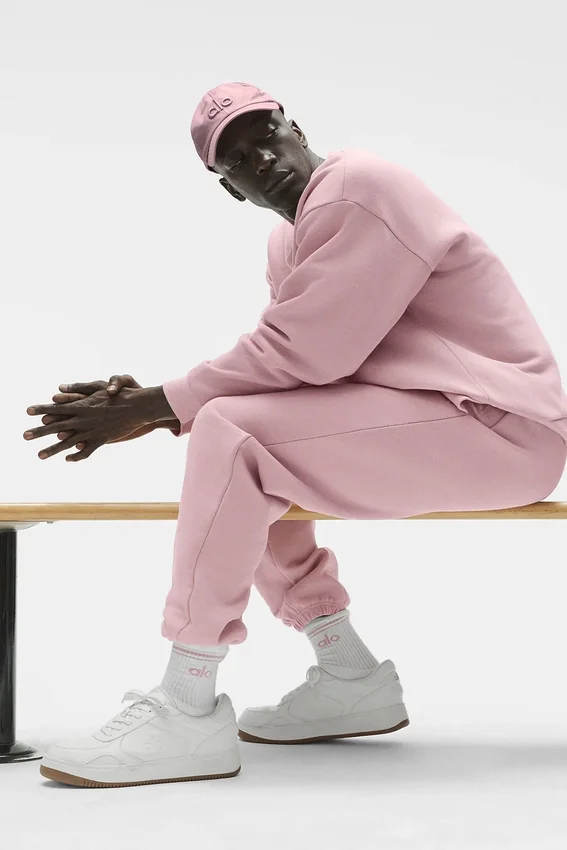 Unisex halvhög Throwback-strumpor – Vit/Vintage-rosa