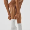 Unisex halvhöga diskreta strumpor – vit