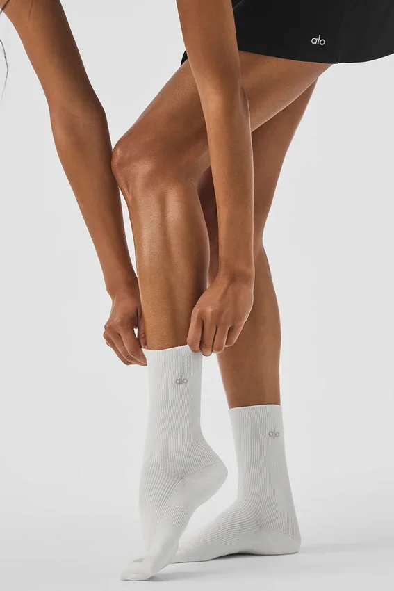 Unisex halvhöga diskreta strumpor – vit