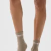 Unisex halvhöga retro-strumpor – Gravel/vit