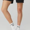 Unisex halvhöga retro-strumpor – Vit/Svart