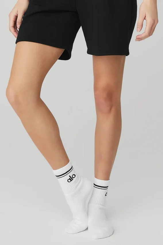 Unisex halvhöga retro-strumpor – Vit/Svart