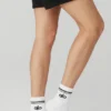 Unisex halvhöga retro-strumpor – Vit/Svart
