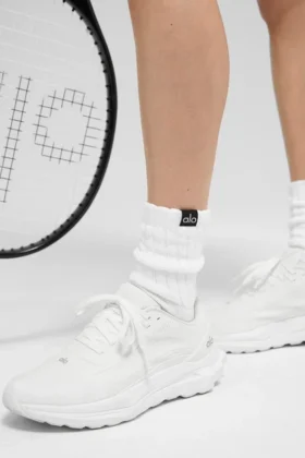 Unisex halvhöga scrunch-strumpor – White