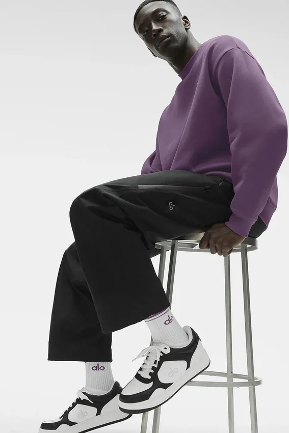Unisex halvhöga Throwback-strumpor – Vit/Plum Kiss