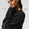 Unisex-stickat i ull och kashmir med rund hals – svart