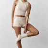 Unisex-strumpor i halvhög modell i retro-stil – havregrå melerad/vit