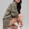 Unisex-strumpor i halvhög modell i retro-stil – Vit/Ljus kakao