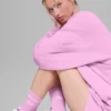 Unisex-strumpor i halvhög modell i retrostil – Candy Heart-rosa/vit