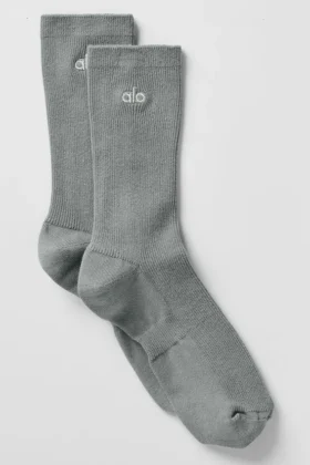 Unisex-strumpor med halvhög krage i diskret design – Lunar Grey