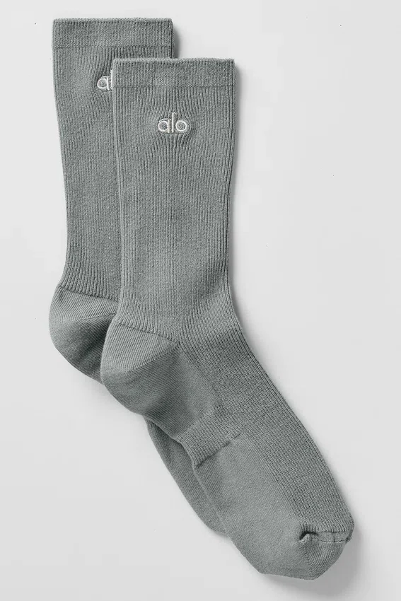 Unisex-strumpor med halvhög krage i diskret design – Lunar Grey