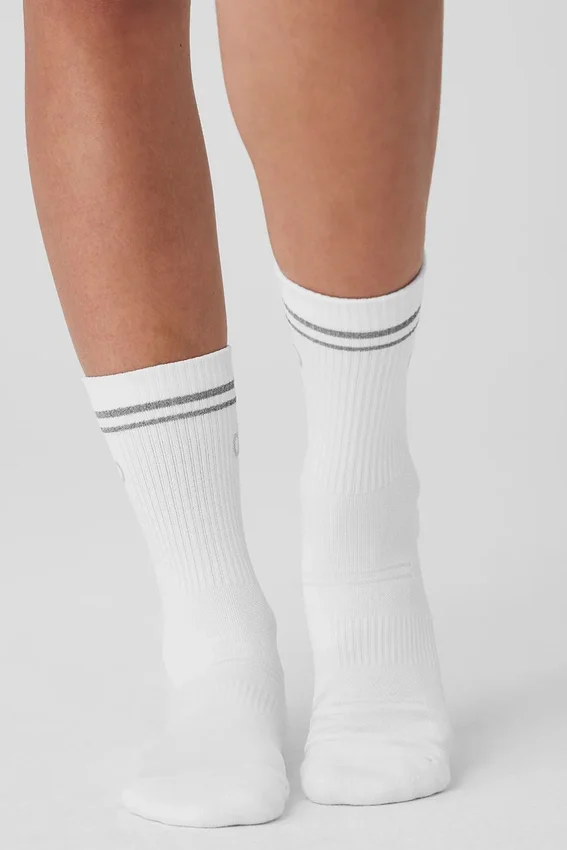 Unisex-strumpor med halvhög krage – Vita