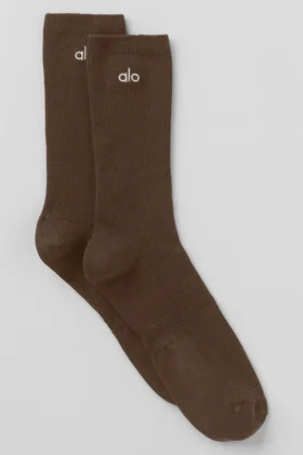 Unisex-strumpor med halvhög skaft – diskret design – espressofärg
