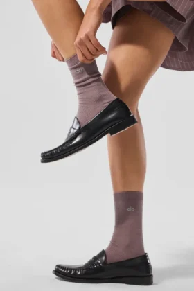 Unisex-strumpor med halvhög skaft i diskret design – svampbrun