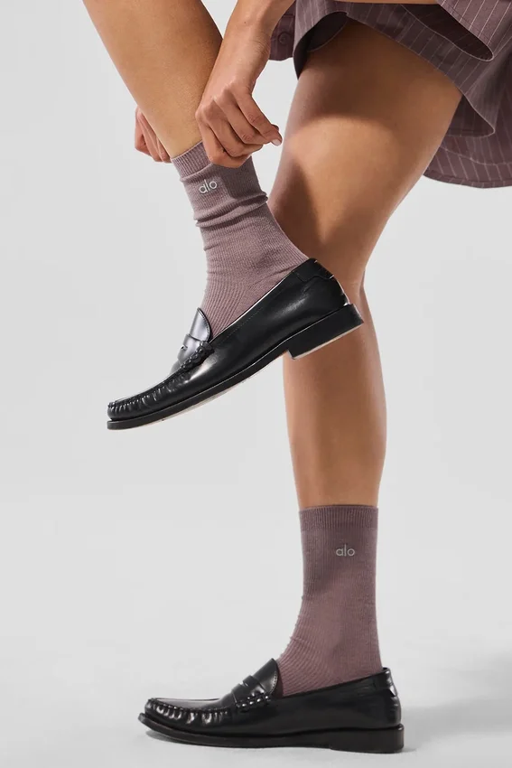 Unisex-strumpor med halvhög skaft i diskret design – svampbrun