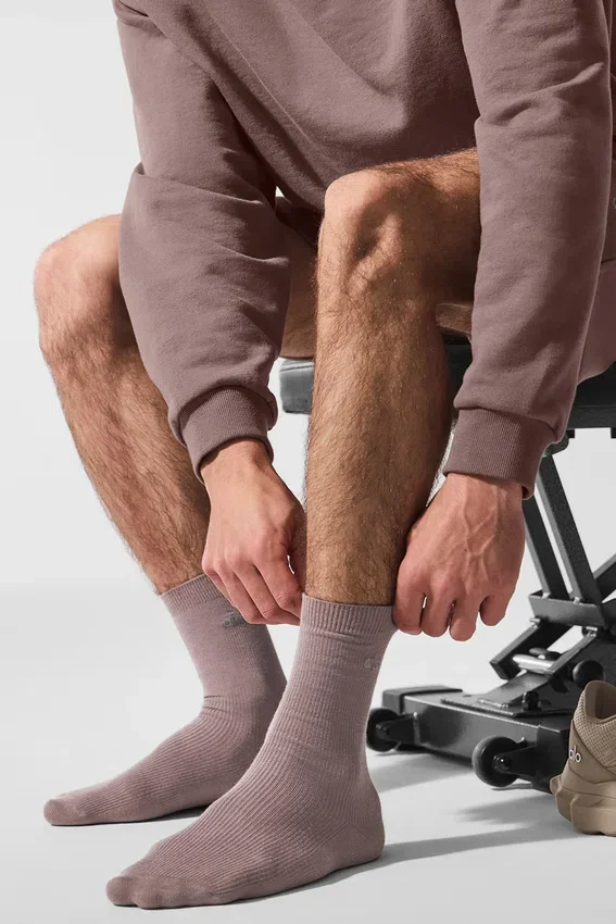 Unisex-strumpor med halvhög skaft i diskret design – svampbrun