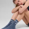 Unisex-strumpor med halvhög skaft i retrostil – Bluestone/vit