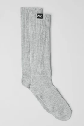 Unisex-strumpor med rynkad fot – Athletic Heather Grey