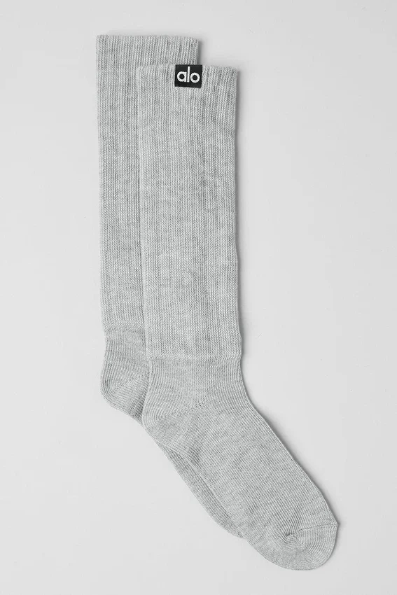 Unisex-strumpor med rynkad fot – Athletic Heather Grey