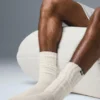 Unisex-strumpor med rynkad fot – benvit