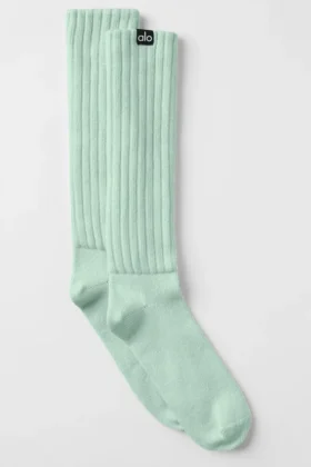 Unisex-strumpor med rynkad kant – spearmint
