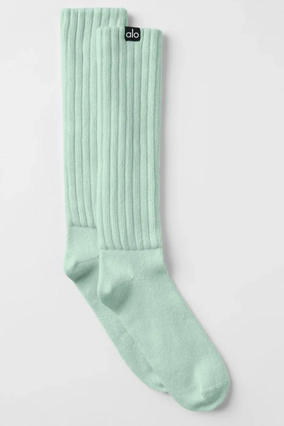 Unisex-strumpor med rynkad kant – spearmint