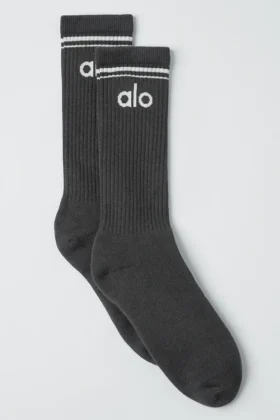 Unisex Throwback-strumpor – Anthracite/White