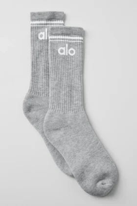 Unisex Throwback-strumpor – Athletic Heather Grey/White