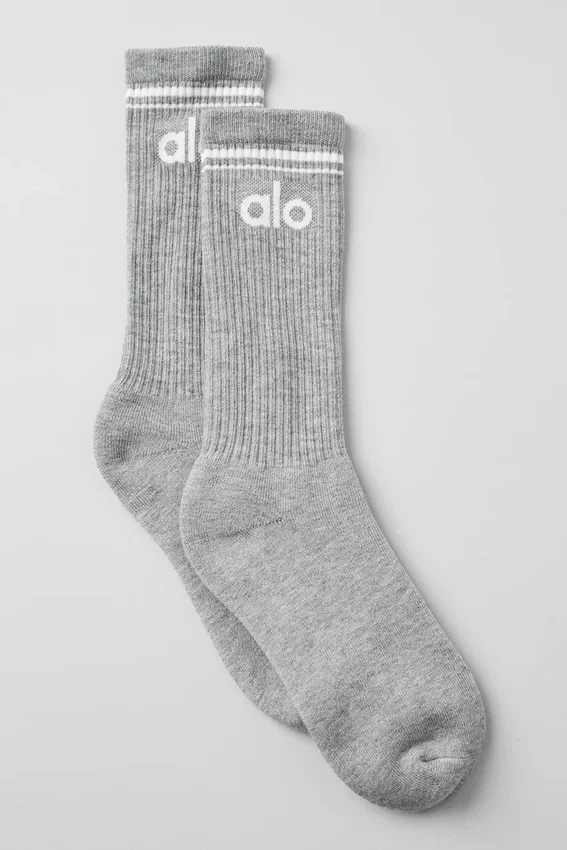 Unisex Throwback-strumpor – Athletic Heather Grey/White