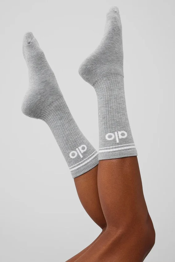 Unisex Throwback-strumpor – Athletic Heather Grey/White