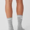 Unisex Throwback-strumpor – Athletic Heather Grey/White