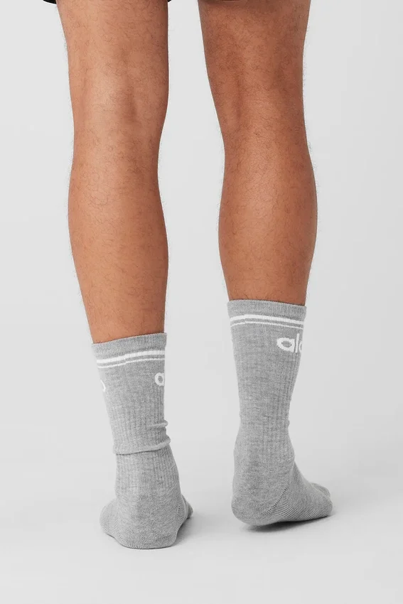 Unisex Throwback-strumpor – Athletic Heather Grey/White