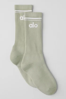 Unisex Throwback-strumpor – Limestone/White