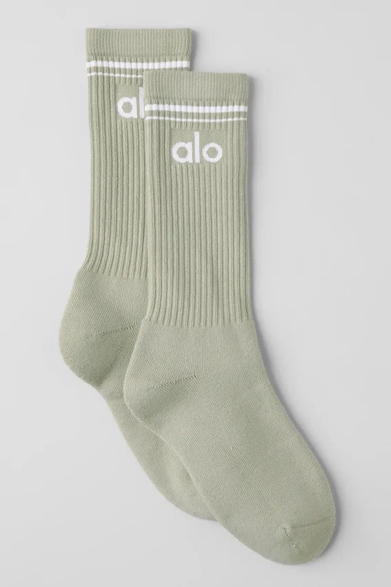 Unisex Throwback-strumpor – Limestone/White