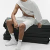 Unisex Throwback-strumpor – Vit/Svart