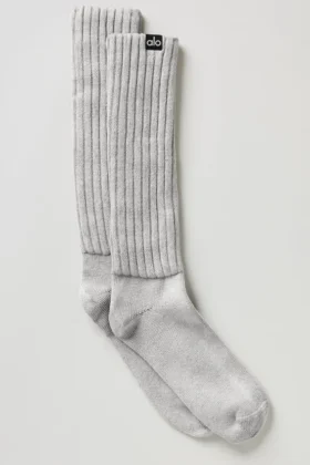 Unisex Washed Scrunch Strumpor – Hazy Grey Wash